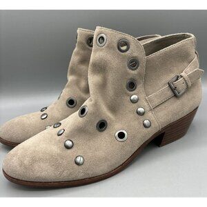 Sam Edelman Beige Suede Pedra Grommet Women’s Ankle Boots Size‎ 8.5